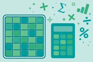 MS Excel Formulas — स्प्रेडशीट, कैलकुलेटर और फ़ॉर्मूला चिह्नों का चित्रण